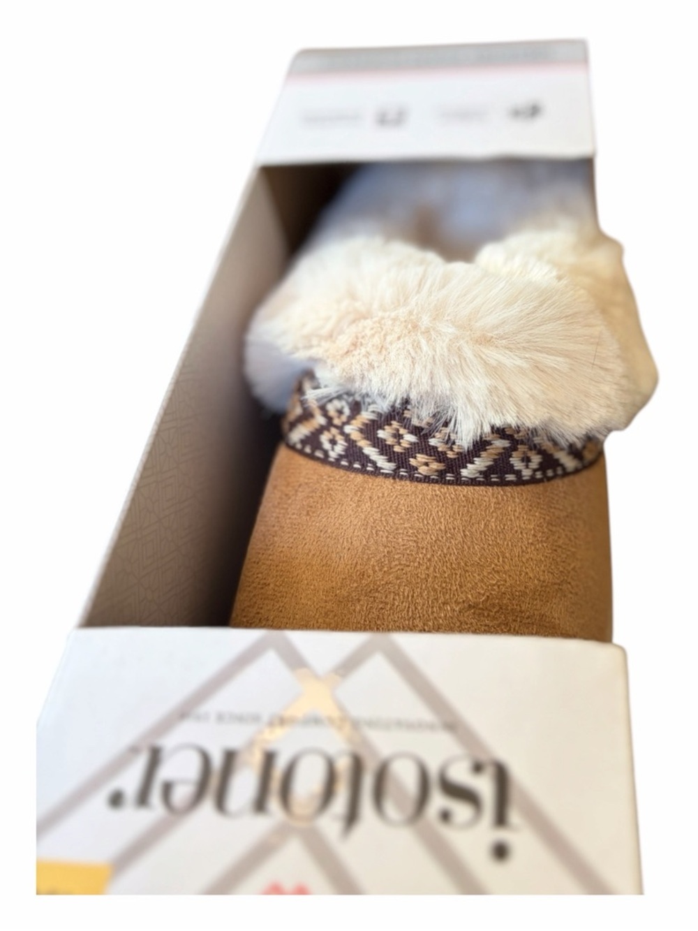 Isotoner Memory Foam Slippers | Faux Fur Trim | Indoor/Outdoor Size M 7.5–8 NIB - Picture 2 of 8